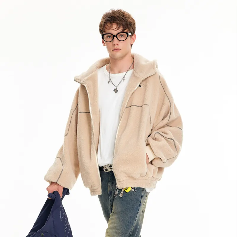 GRKC Velvet feel Coat Unisex Beige-3