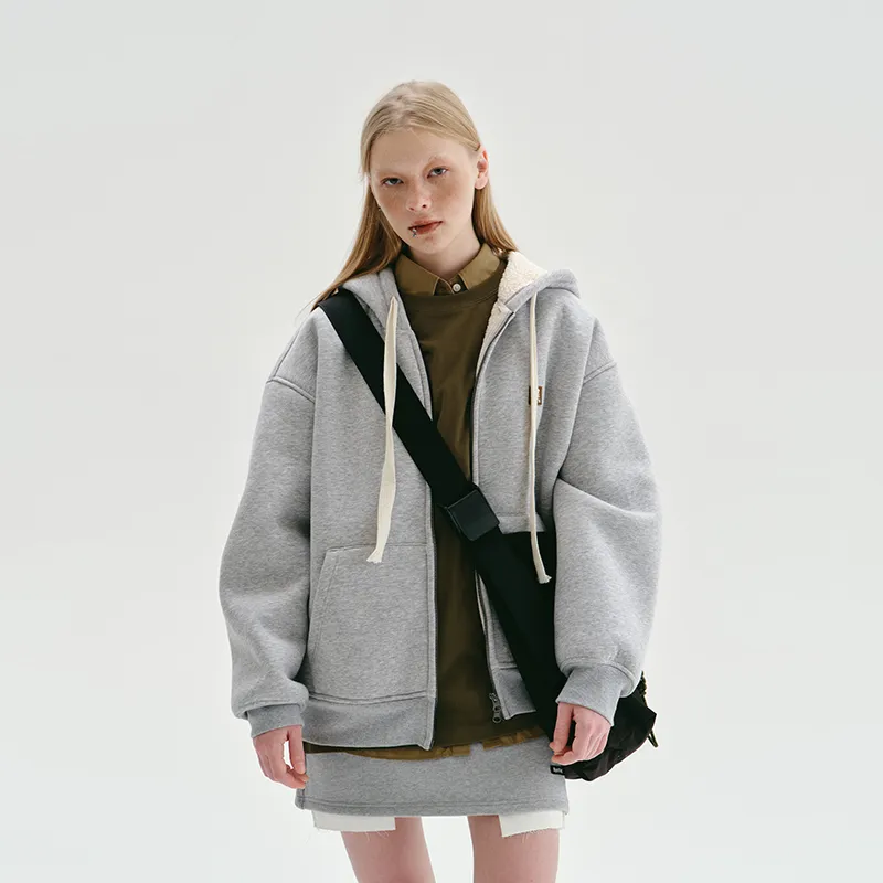 Apparition Velvet feel Coat Unisex Heather Gray-5