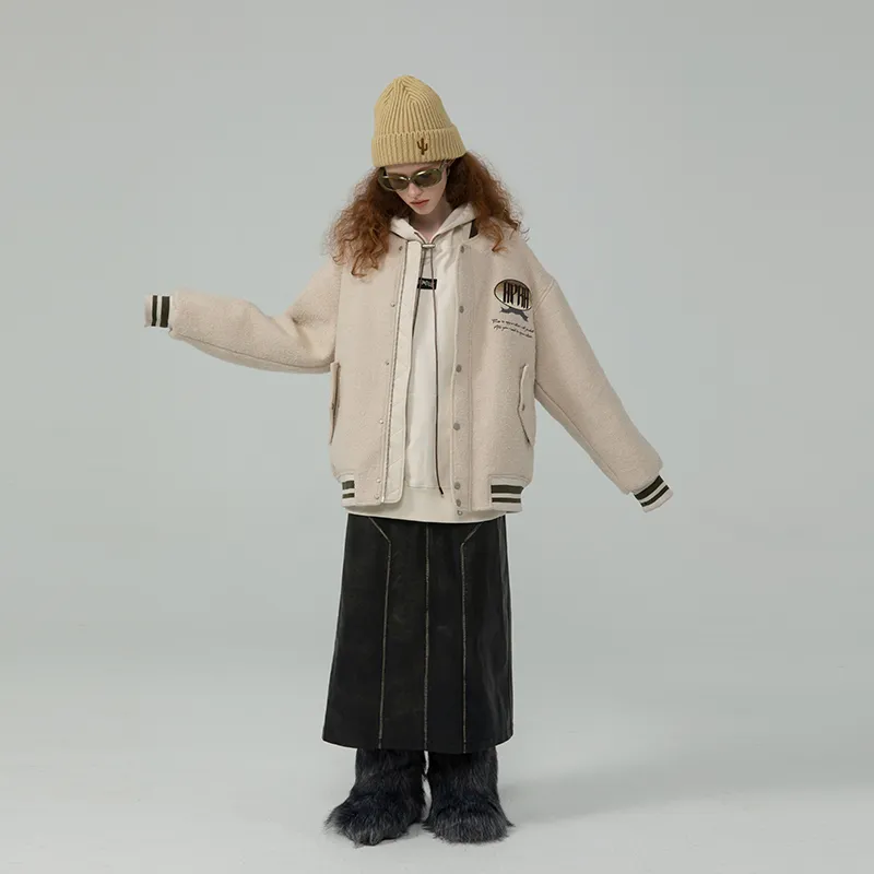 Apparition Baseball Jacket Unisex Antique White-6