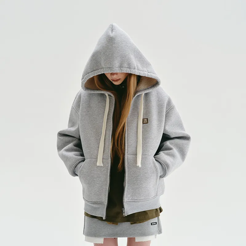 Apparition Velvet feel Coat Unisex Heather Gray-2