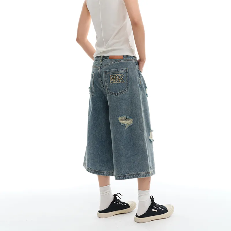 Apparition Denim Shorts Unisex Denim Blue-6