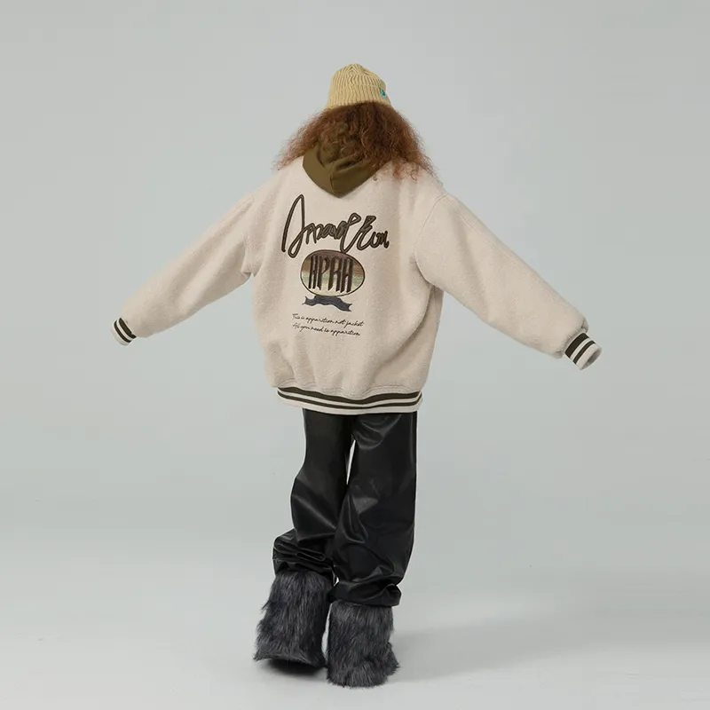 Apparition Baseball Jacket Unisex Antique White-2
