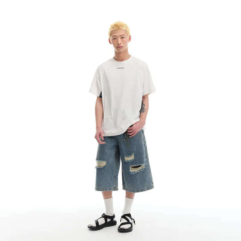 Apparition Denim Shorts Unisex Denim Blue-2