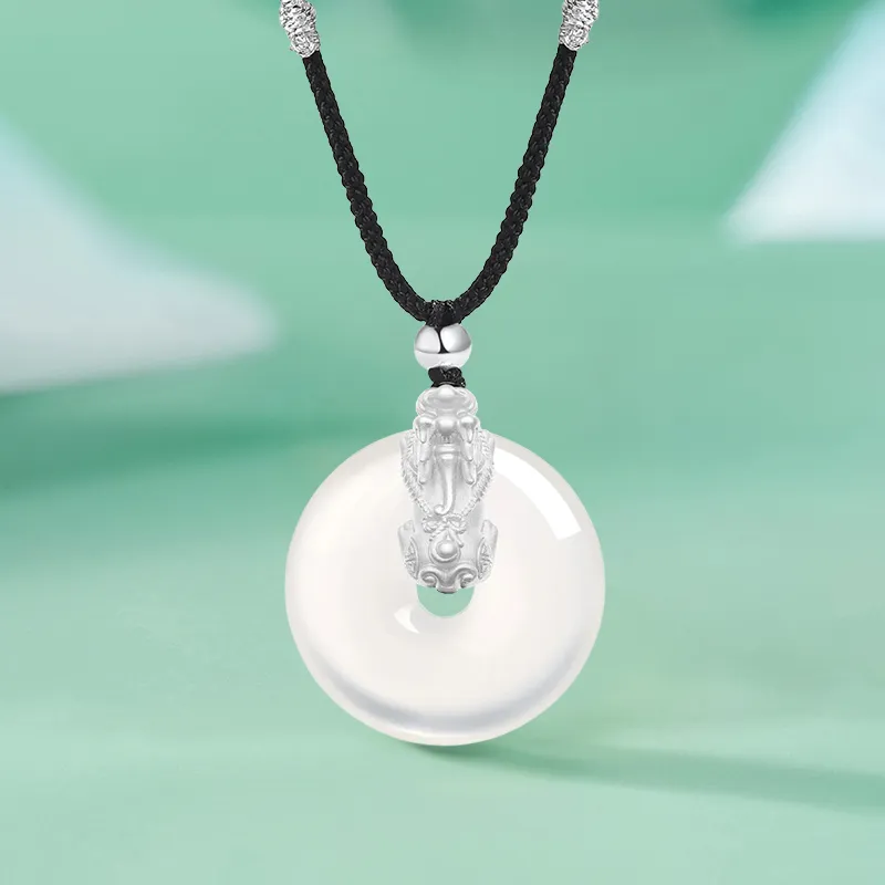 Avani Natural Chalcedony Jade Necklaces Unisex-3