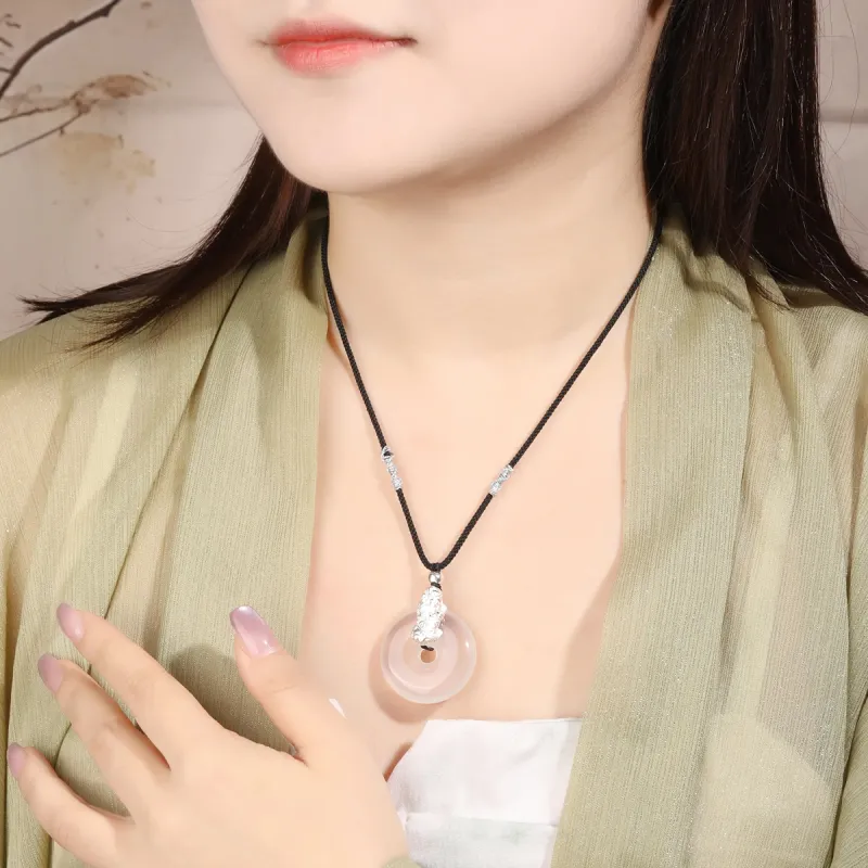 Avani Natural Chalcedony Jade Necklaces Unisex-2