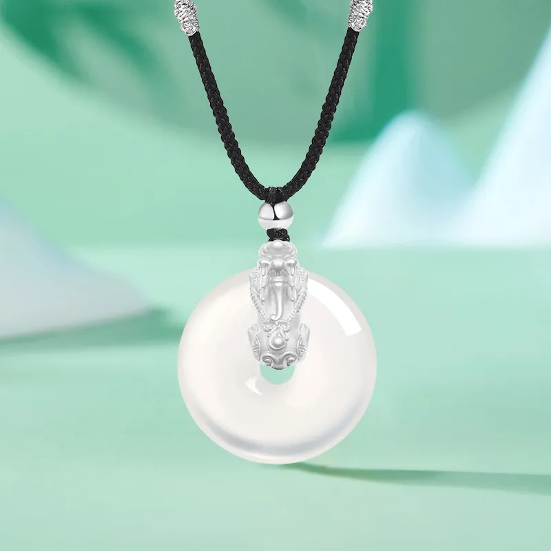 Avani Natural Chalcedony Jade Necklaces Unisex-4