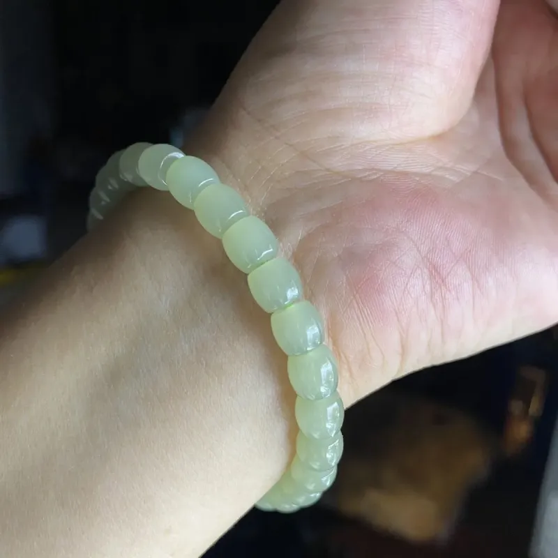 Avani Hetian Jade Bracelets Pale Greenish White Jade Women's-5