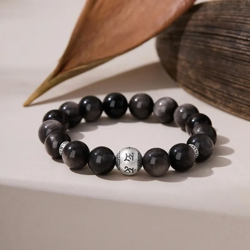 Avani Natural Obsidian Bracelets Men's-3