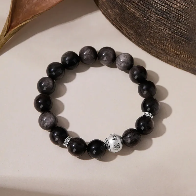 Avani Natural Obsidian Bracelets Men's-4