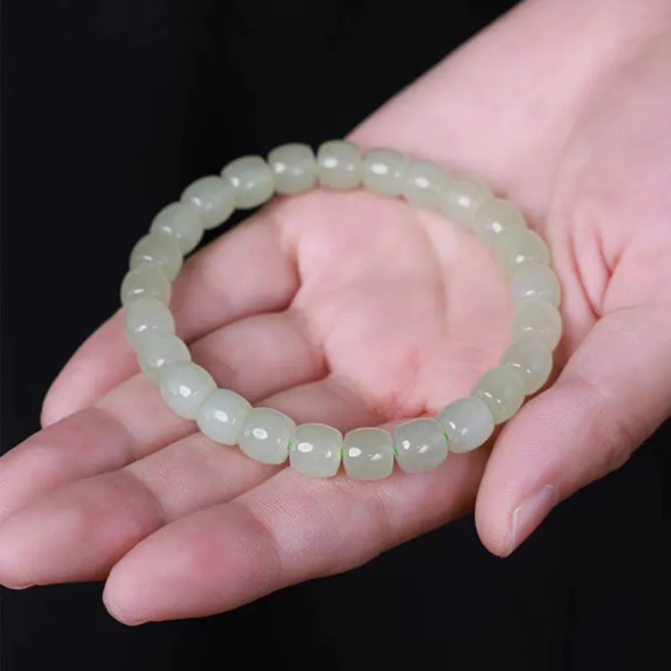 Avani Hetian Jade Bracelets Pale Greenish White Jade Women's-2
