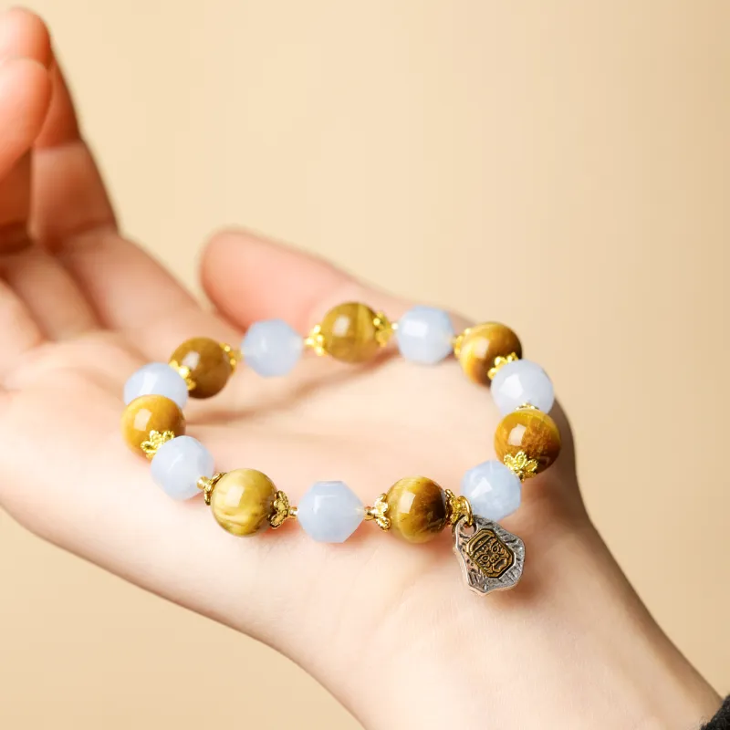 Honki Natural Tiger's Eye Stone Bracelets Unisex-2