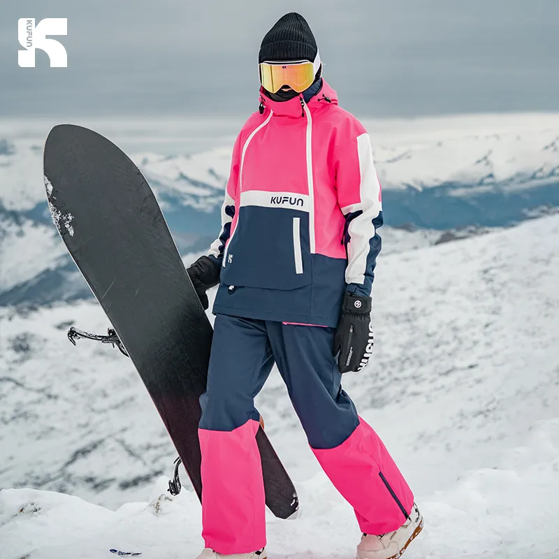 KUFUN Ski Suit Sets Unisex Hip Hop Ski Suit-6