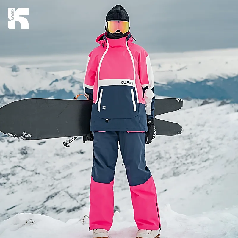 KUFUN Ski Suit Sets Unisex Hip Hop Ski Suit-4