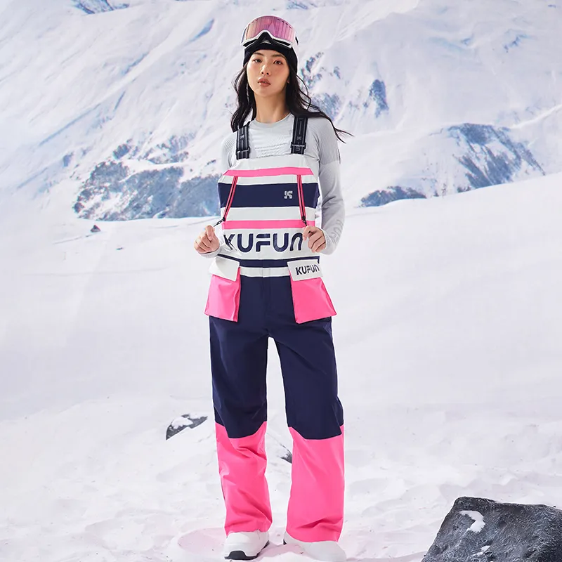 KUFUN Ski Pants Unisex Pink-2