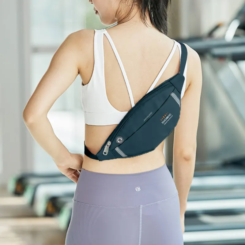 JEANSWEST Fabric Fanny Pack Regular Unisex Black/Pink Army Green Peacock Blue Light Blue Purple-34