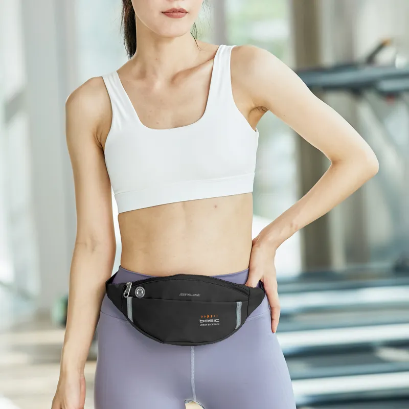 JEANSWEST Fabric Fanny Pack Regular Unisex Black/Pink Army Green Peacock Blue Light Blue Purple-3