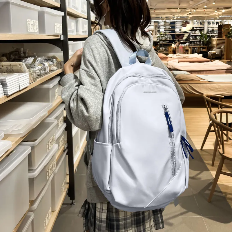 JEANSWEST Fabric Backpack Laptop Bag Regular Unisex Black/Blue-12