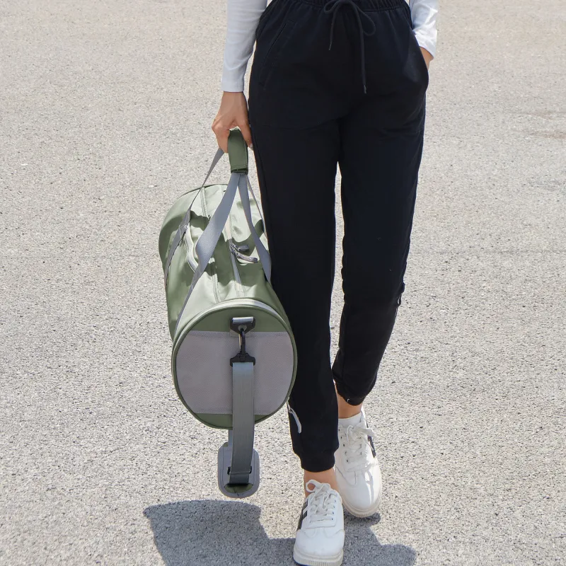 JEANSWEST Polyamide Gym Bag, Shoulder Bag, Crossbody Bag, Backpack Tubas Unisex Gray Green-4