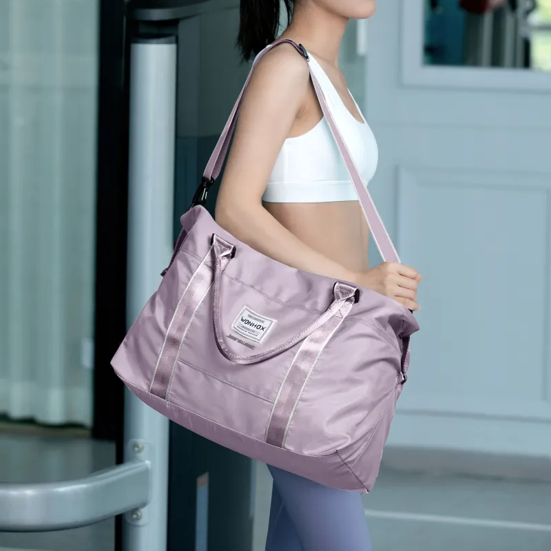 JEANSWEST Fabric One Shoulder Portable, Travel Bag Unisex Black/Purple-5