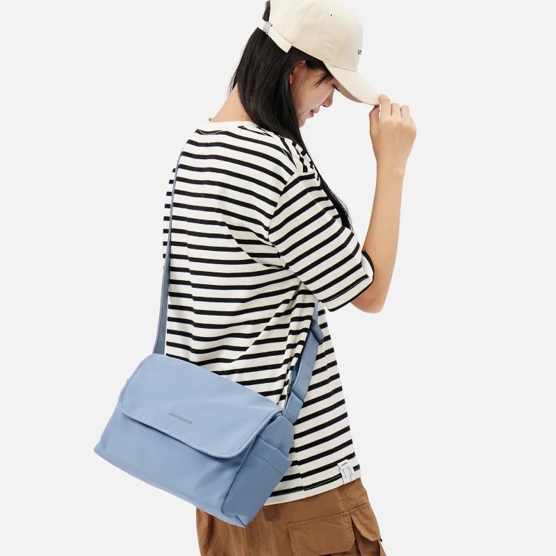 JEANSWEST Fabric Crossbody Bag Regular Unisex Black/Ecru/Dusty Blue-17