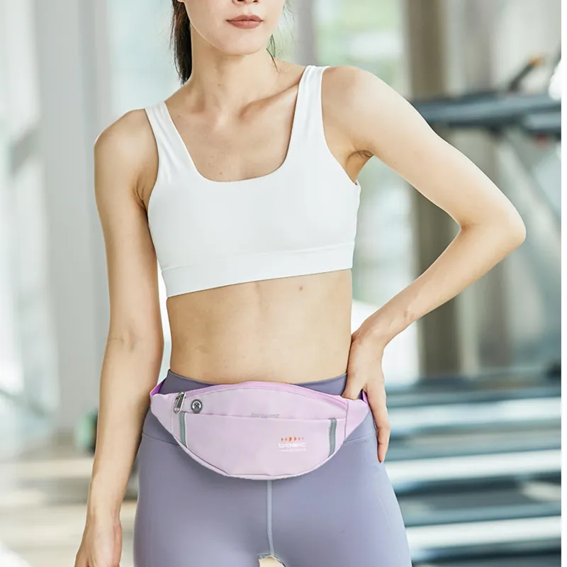 JEANSWEST Fabric Fanny Pack Regular Unisex Black/Pink Army Green Peacock Blue Light Blue Purple-16
