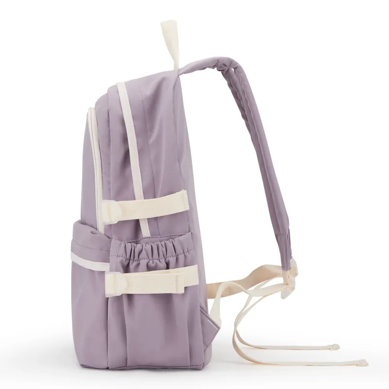 JEANSWEST Fabric Backpack Regular Unisex Red White/Purple-1