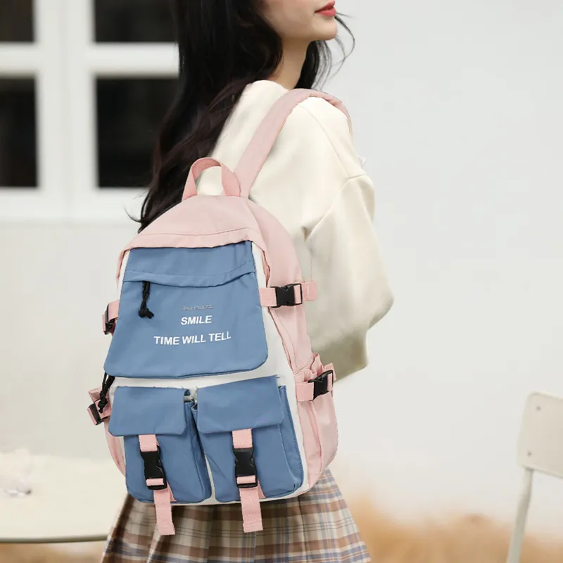 JEANSWEST Backpacks Pink Blue-5