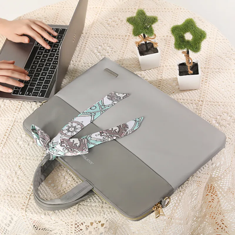 JEANSWEST Fabric Laptop Bag Handbag Backpack Regular Unisex Gray-6