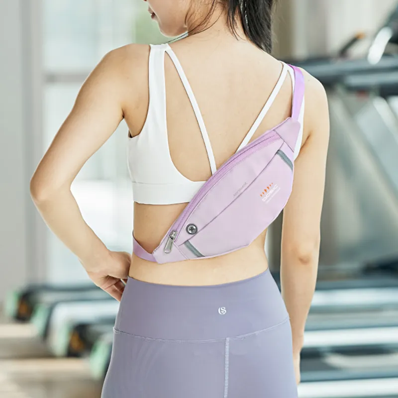 JEANSWEST Fabric Fanny Pack Regular Unisex Black/Pink Army Green Peacock Blue Light Blue Purple-14