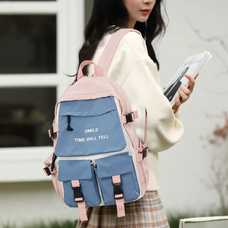 JEANSWEST Backpacks Pink Blue-3