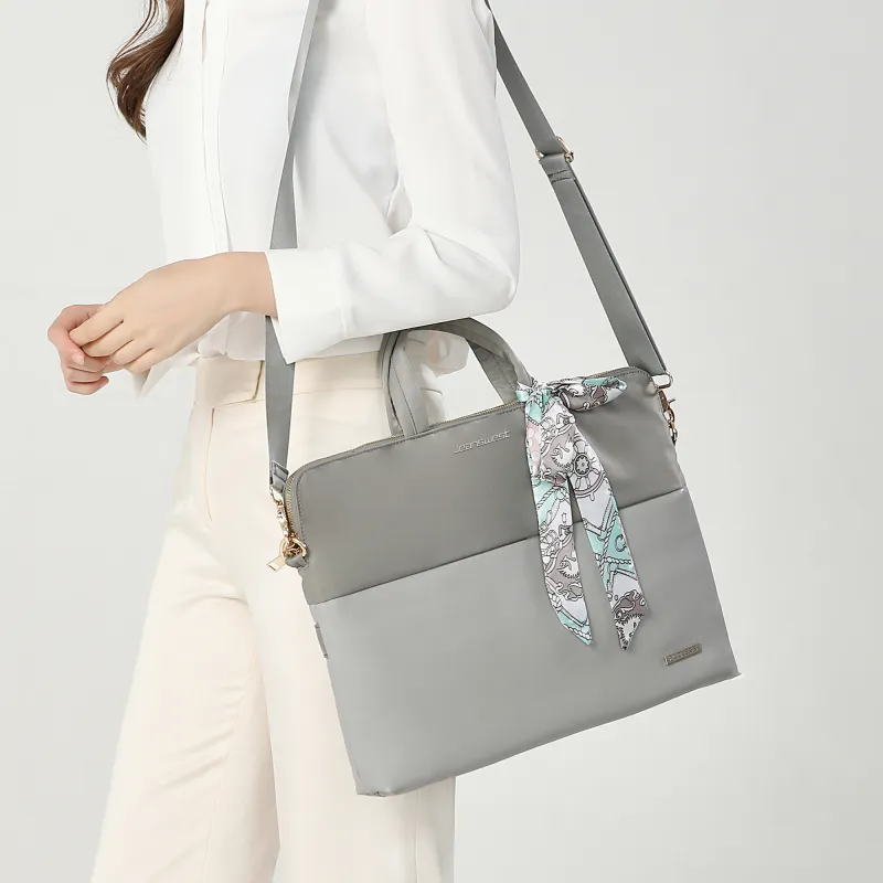JEANSWEST Fabric Laptop Bag Handbag Backpack Regular Unisex Gray-5