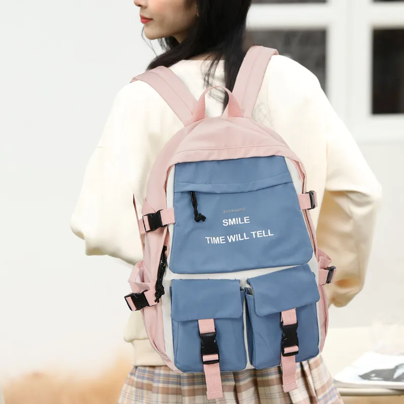 JEANSWEST Backpacks Pink Blue-4