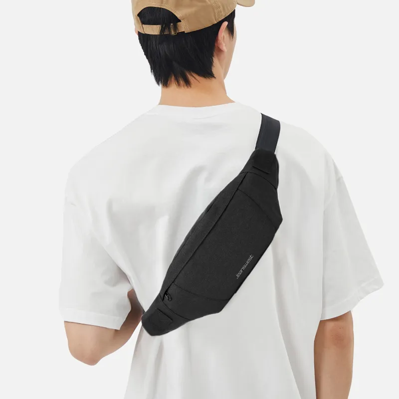 JEANSWEST Polyamide Crossbody Bag, Shoulder Bag, Backpack, Sling Bag Regular Unisex Black/Gray-4