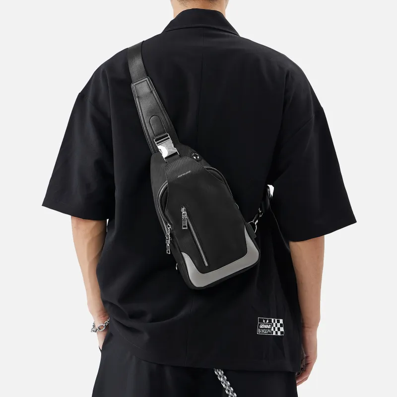 JEANSWEST Fabric Shoulder Bag Crossbody Bag Sling Bag Backpack Regular Men's Black-4
