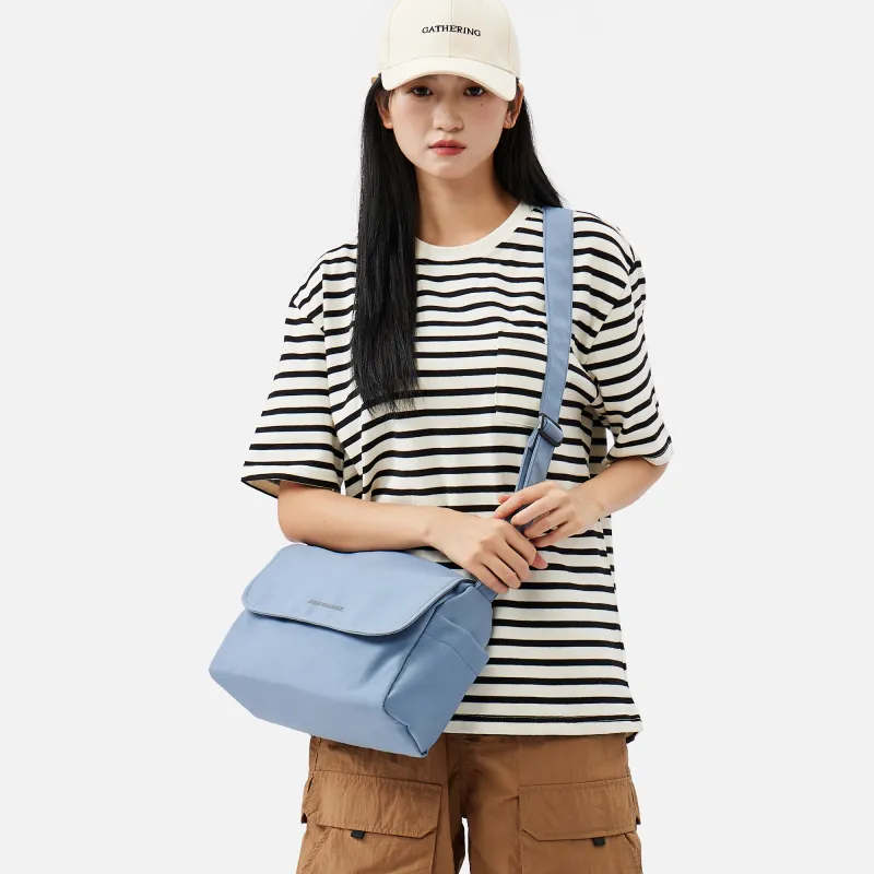 JEANSWEST Fabric Crossbody Bag Regular Unisex Black/Ecru/Dusty Blue-16