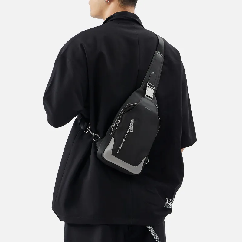 JEANSWEST Fabric Shoulder Bag Crossbody Bag Sling Bag Backpack Regular Men's Black-6