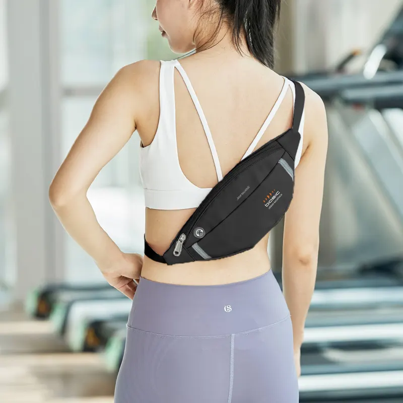 JEANSWEST Fabric Fanny Pack Regular Unisex Black/Pink Army Green Peacock Blue Light Blue Purple-5