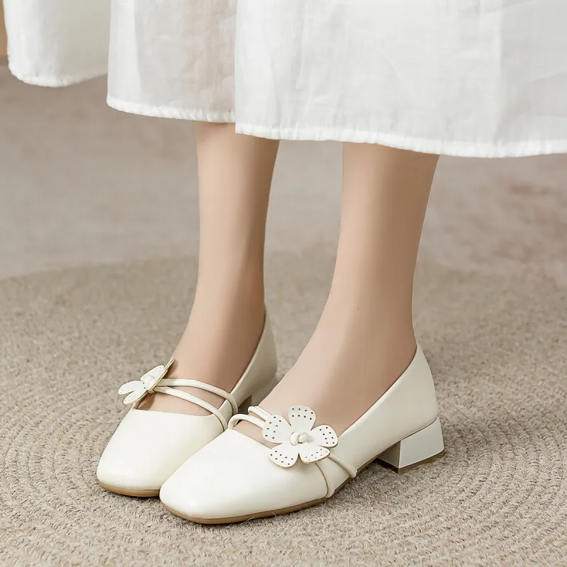 FLOSSIE Casual Single Shoes 2.8cm Women's Beige-4