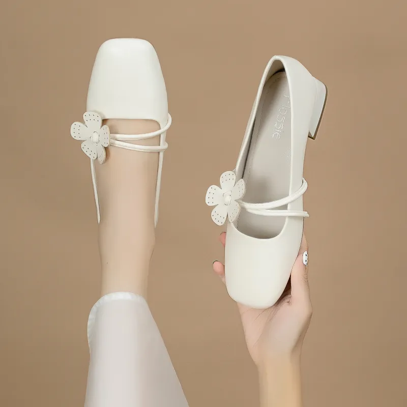 FLOSSIE Casual Single Shoes 2.8cm Women's Beige-3
