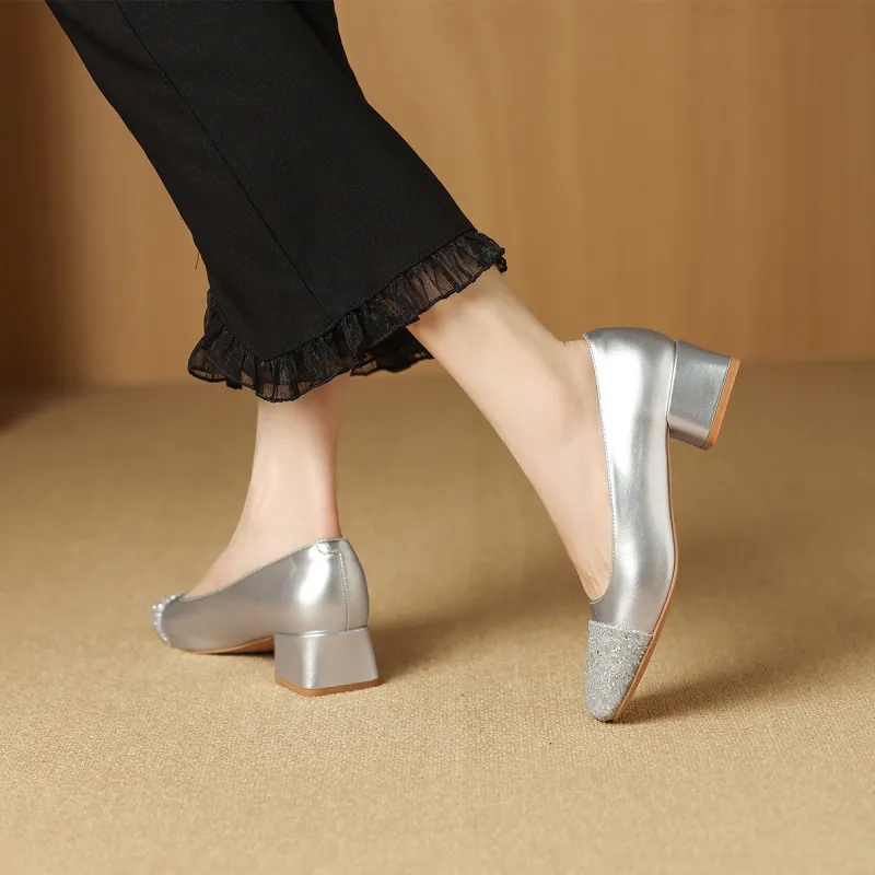 Mulinsen Block Heel High Heels 4CM Women's-6