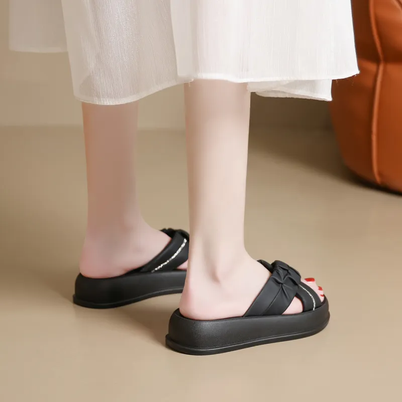 Mulinsen PU Polyurethane Stitching Abrasion Resistant Slide Slippers Women's-9