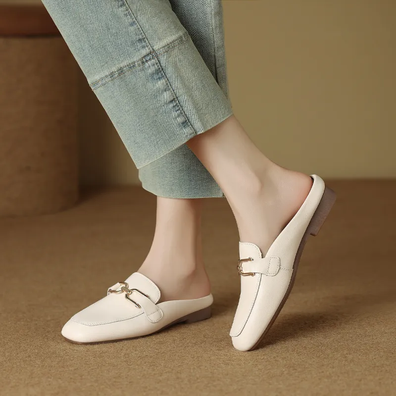 Mulinsen Stitching Metal Abrasion Resistant Closed Toe Slippers Women's-5