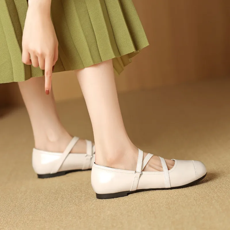 Mulinsen Ballet Shoes Casual Single Shoes Approx. 1.2CM Women's-4