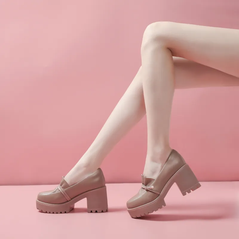 Mulinsen Loafers 8.5cm Women's Nude-4