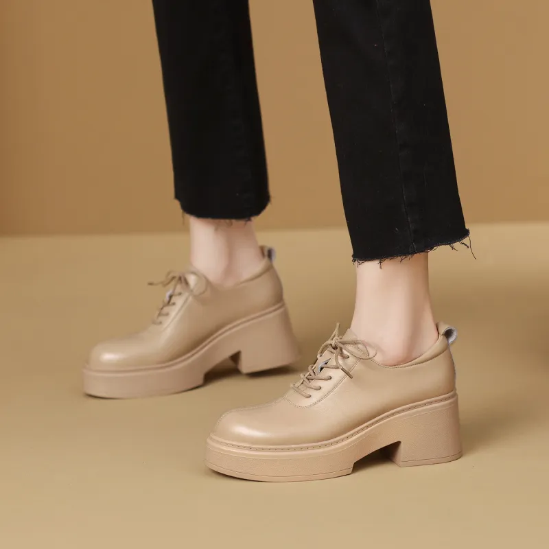 Mulinsen Oxford Shoes Casual Single Shoes 7CM Women's-5