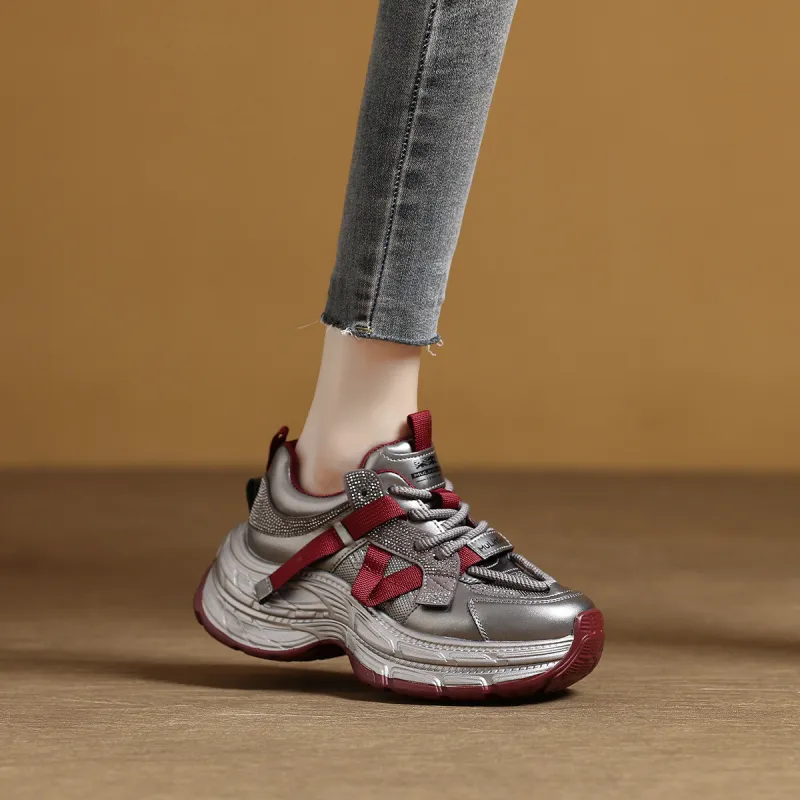 Mulinsen Height Increasing Low-Top Chunky Sneakers Women's-3