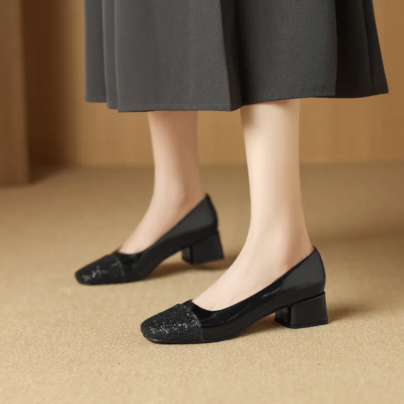 Mulinsen Block Heel High Heels 4CM Women's-13