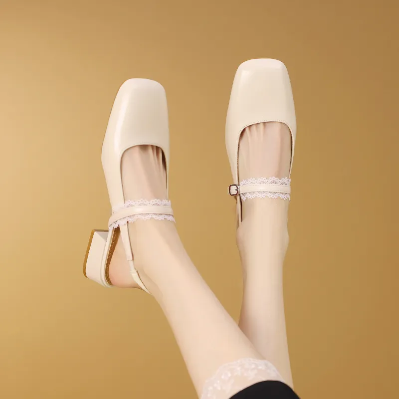 Mulinsen Chunky Heel High Heels Approx. 3CM Women's-11