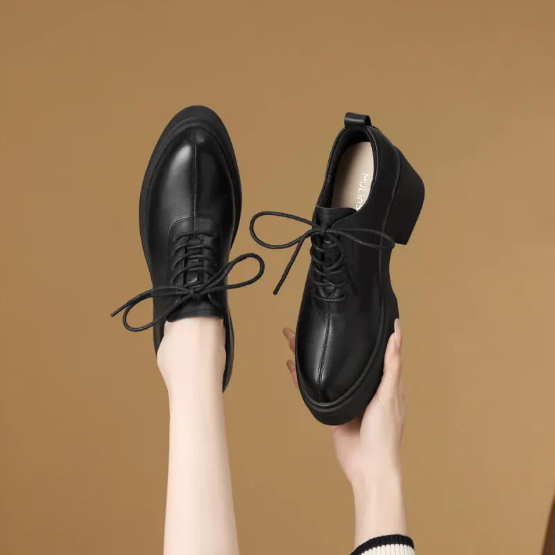 Mulinsen Oxford Shoes Casual Single Shoes 7CM Women's-10