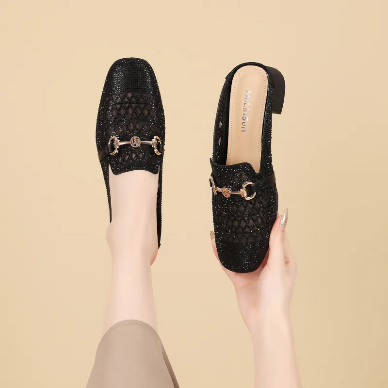 Mulinsen Rubber Sole Abrasion Resistant Closed Toe Slippers Women's-9